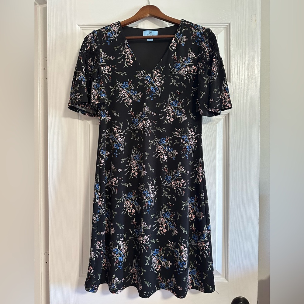 CeCe Black Floral Dress